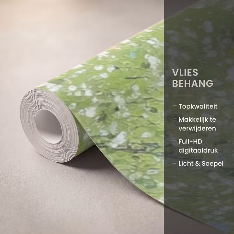 Behang - Bootje - Water - Bladeren - Bloesems — 3