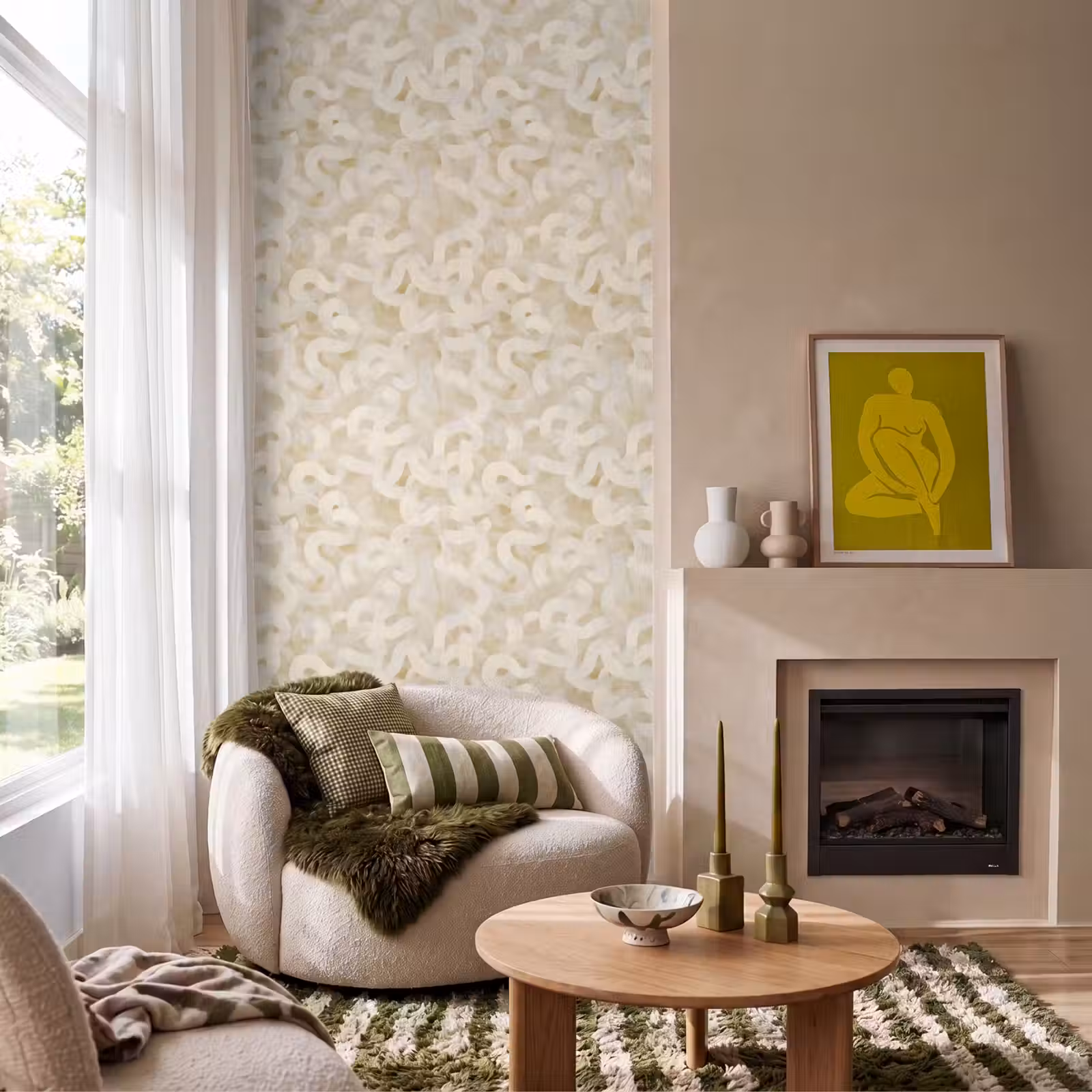 Behang - Abstract - Lijnen - Beige — 1
