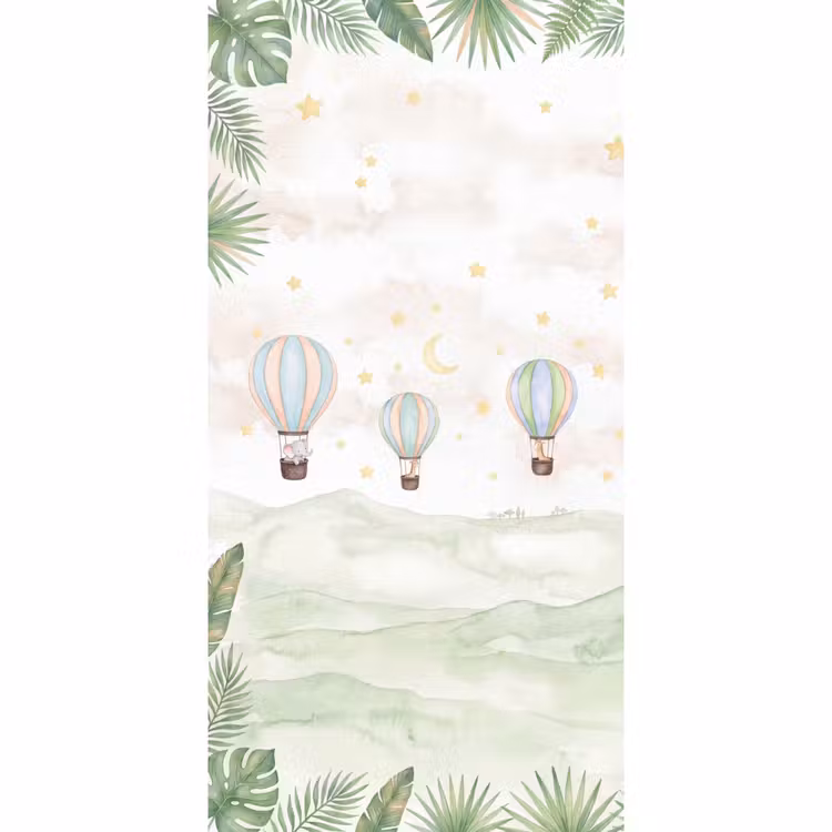 Behang - Aquarel - Luchtballonnen - Pastel — 2