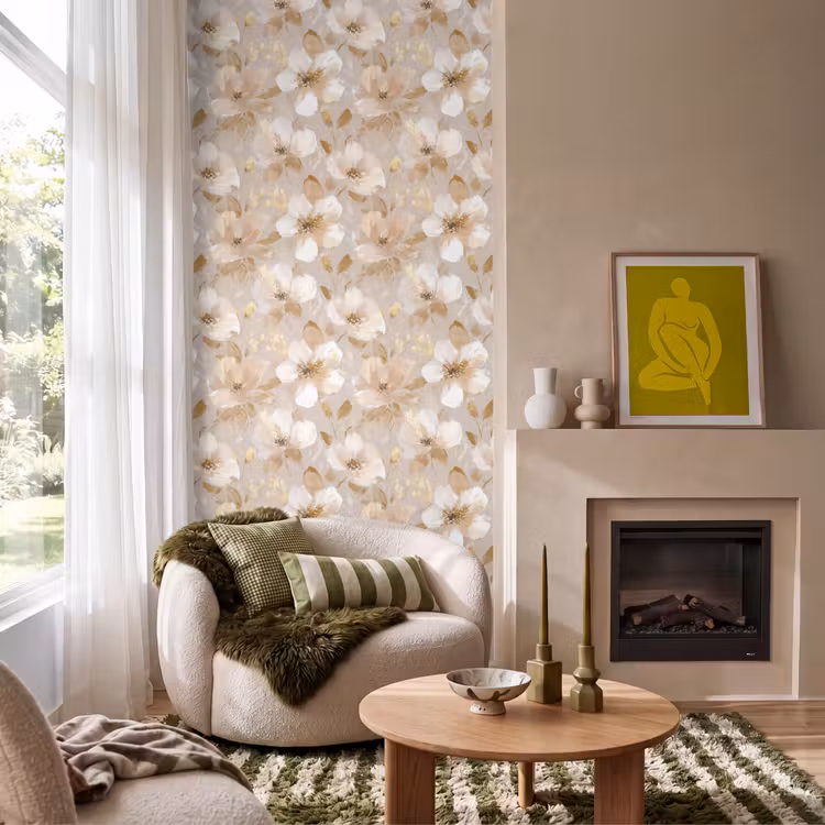 Behang - Bloemen - artistiek - Goud — 1