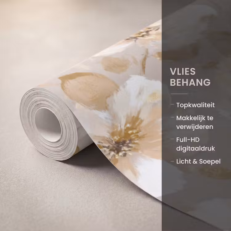Behang - Bloemen - artistiek - Goud — 3