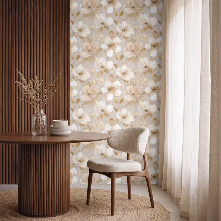 Behang - Bloemen - artistiek - Goud — 4