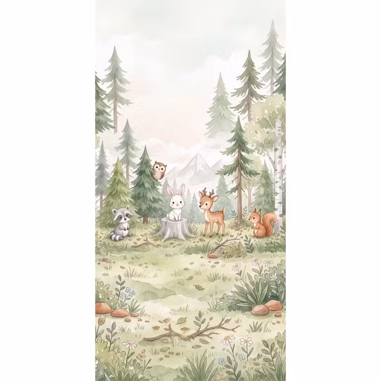 Behang - Bos - Dieren - Groen — 2