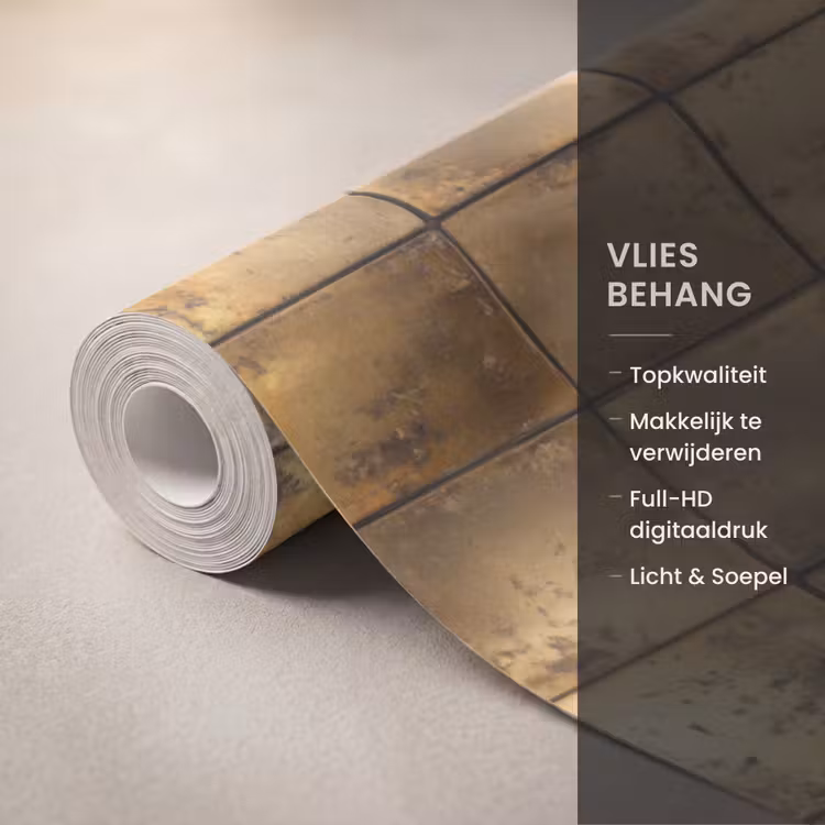 Behang - Geometrisch - Tegels - Goud — 3
