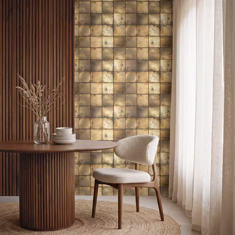 Behang - Geometrisch - Tegels - Goud — 4