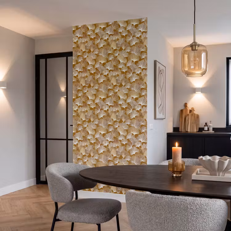 Behang - Ginkgo - Bladeren - Goud — 5