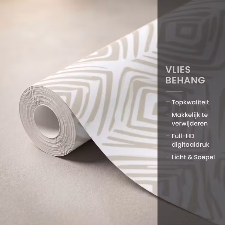Behang - Abstract - Ruit - Beige — 3