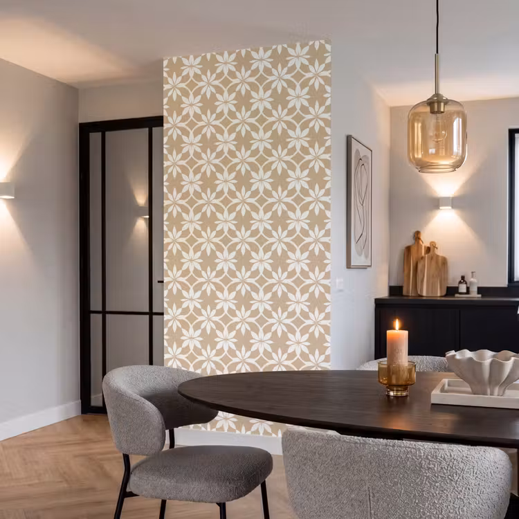 Behang - Bloemen - Patroon - Beige — 5