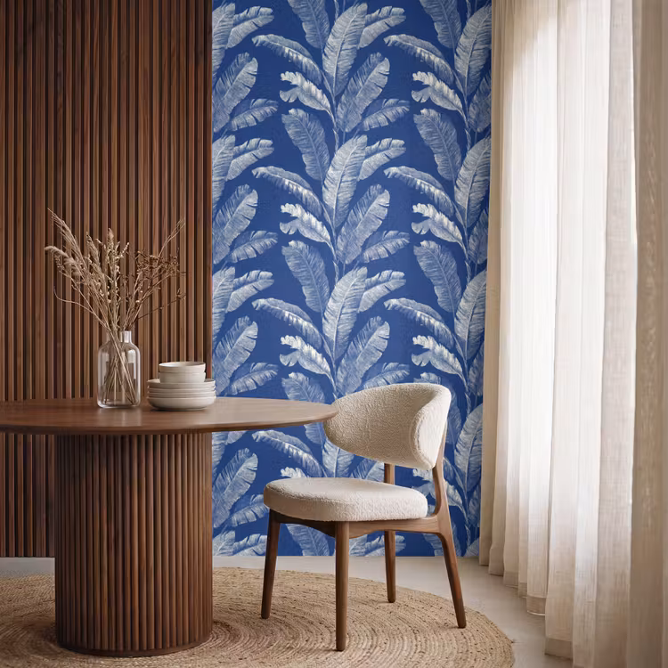 Behang - Blad - Palm - Blauw — 4