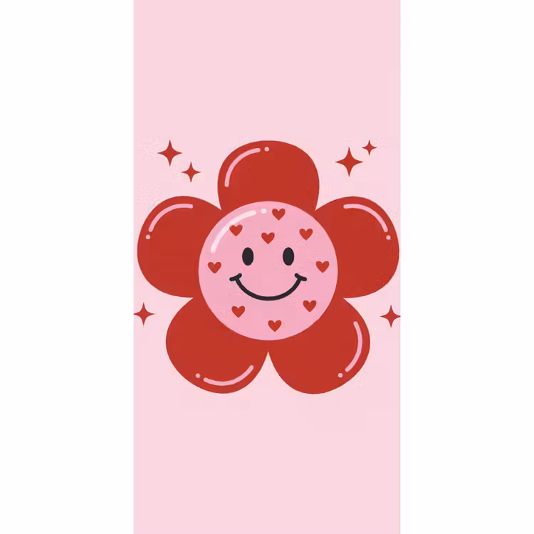 Behang - Bloem - Roze - Hartjes — 2