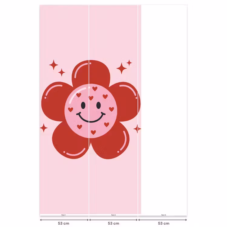 Behang - Bloem - Roze - Hartjes — 6