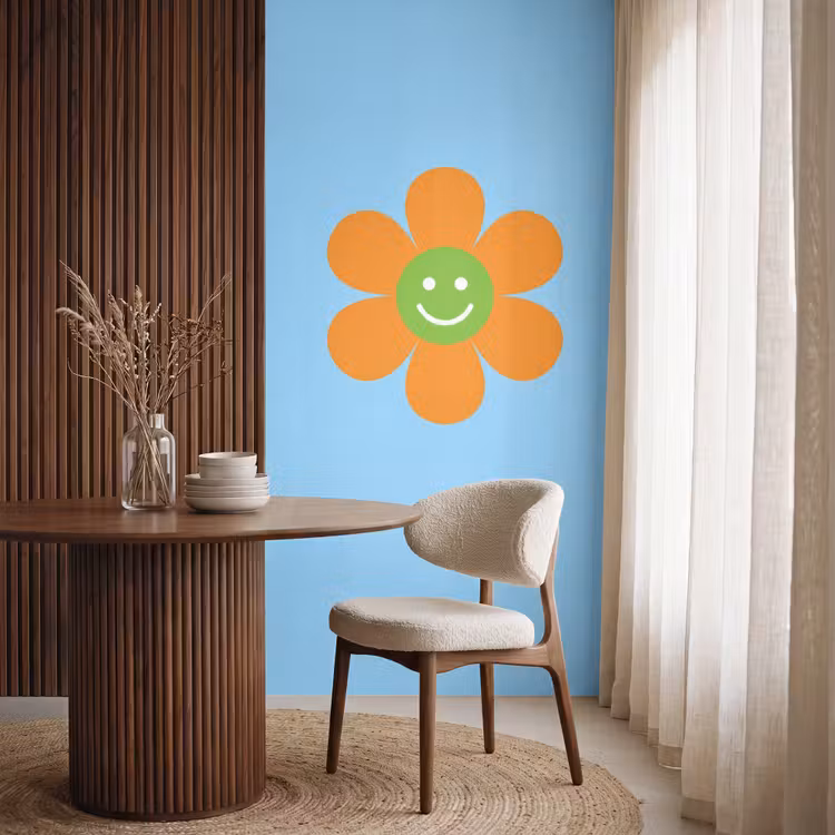 Behang - Bloem - Smiley - Kleurrijk — 4