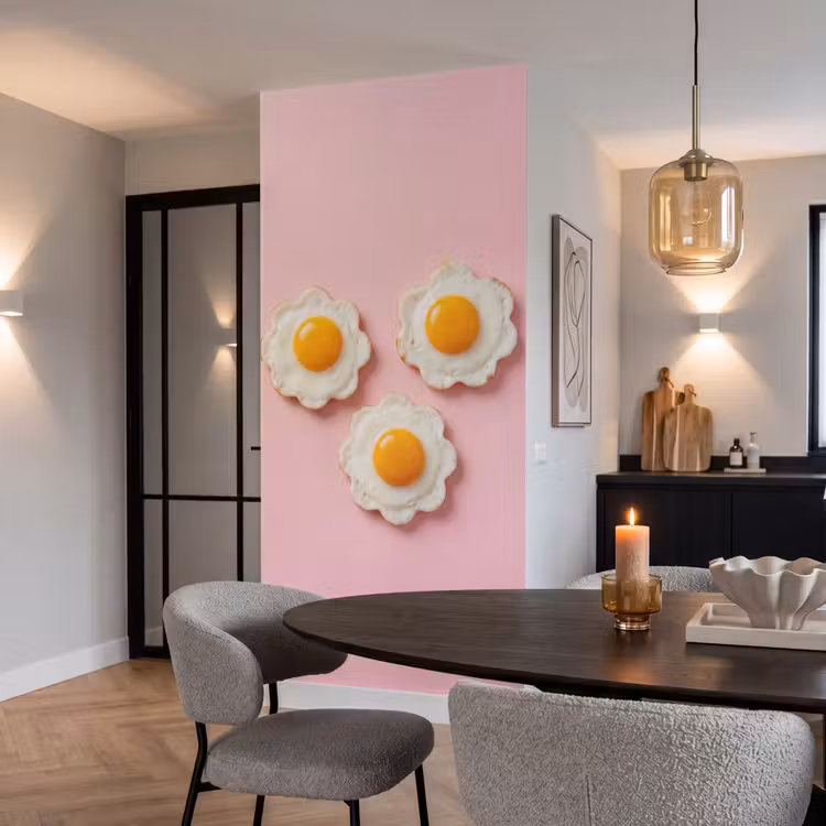 Behang - Eieren - Bloem - Roze — 5
