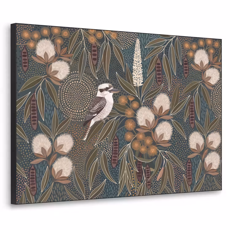 Art Frame - Vogel - Bladeren - Natuur - Illustratie - Groen — 1