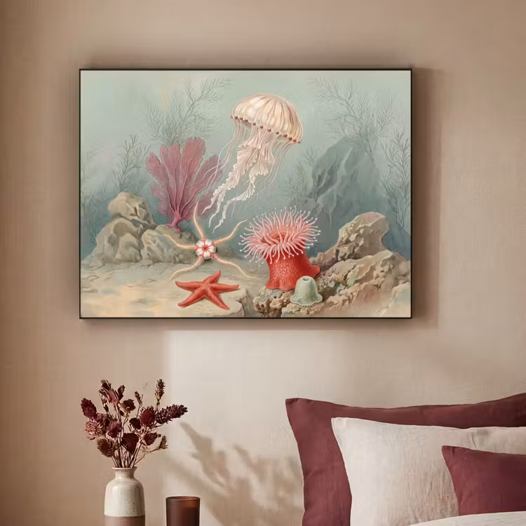 Art Frame - Zeeleven - Kwal - Onderwater - Illustratie - Beige — 2