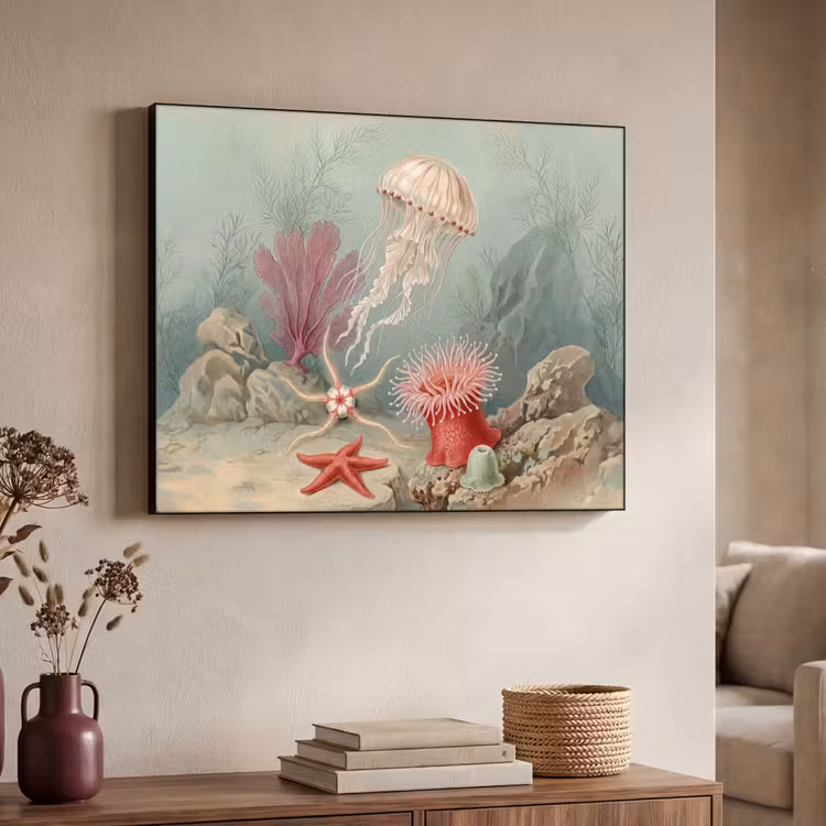 Art Frame - Zeeleven - Kwal - Onderwater - Illustratie - Beige — 4