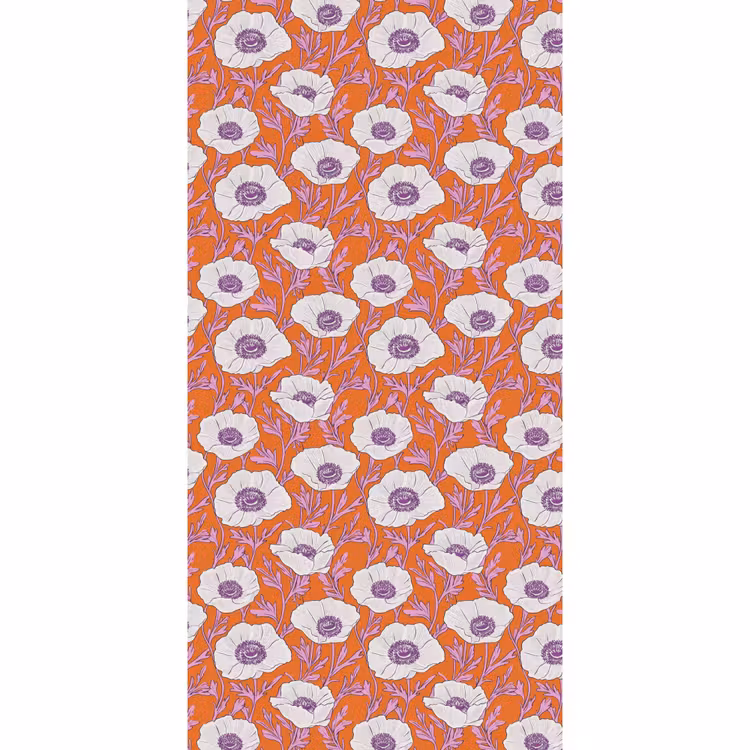 Behang - Bloemen - Grafisch - Oranje — 2