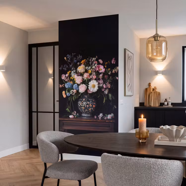 Behang - Bloemenvaas - Hout - Bloemen - Boeket — 5