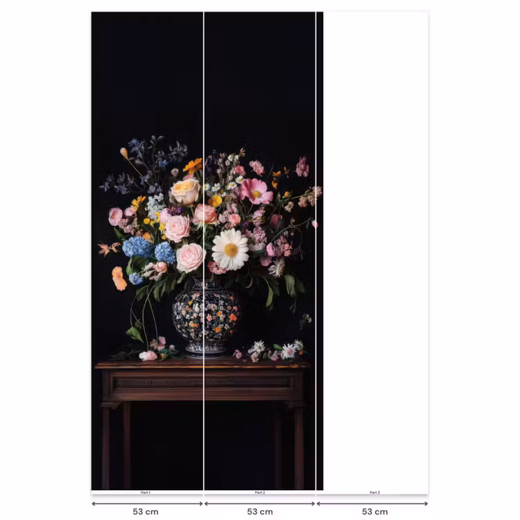 Behang - Bloemenvaas - Hout - Bloemen - Boeket — 6