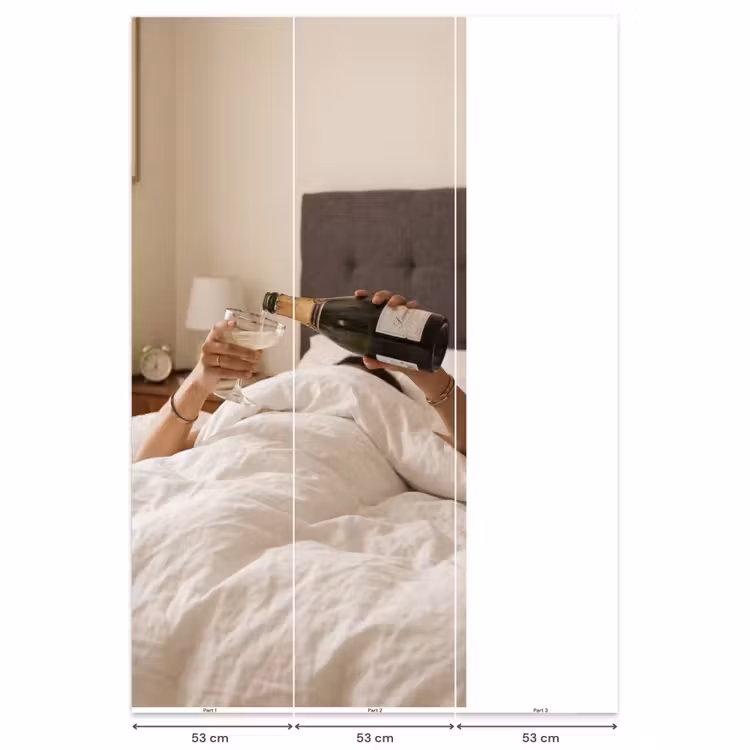Behang - Champagne - Bed - Bubbels — 6