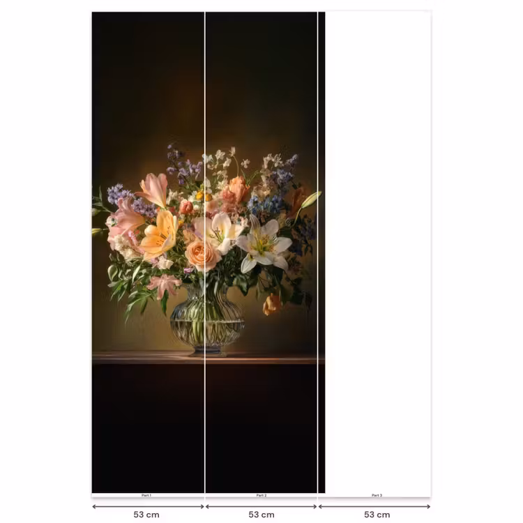 Behang - Glazen - Bloemen - Boeket - Kleuren — 6