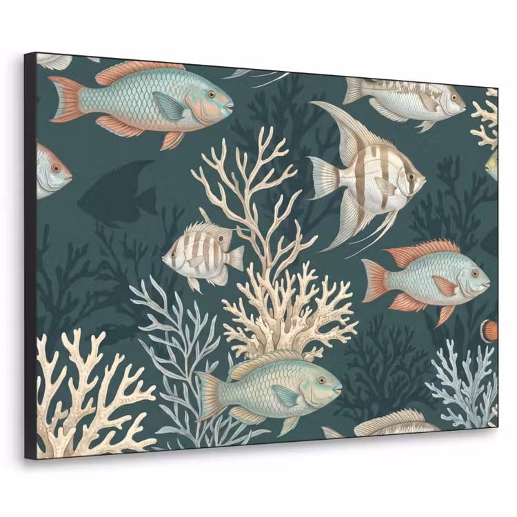Art Frame - Vis - Koraal - Onderwater - Illustratie — 1