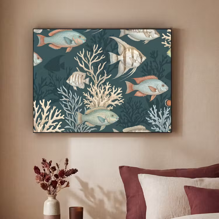 Art Frame - Vis - Koraal - Onderwater - Illustratie — 2