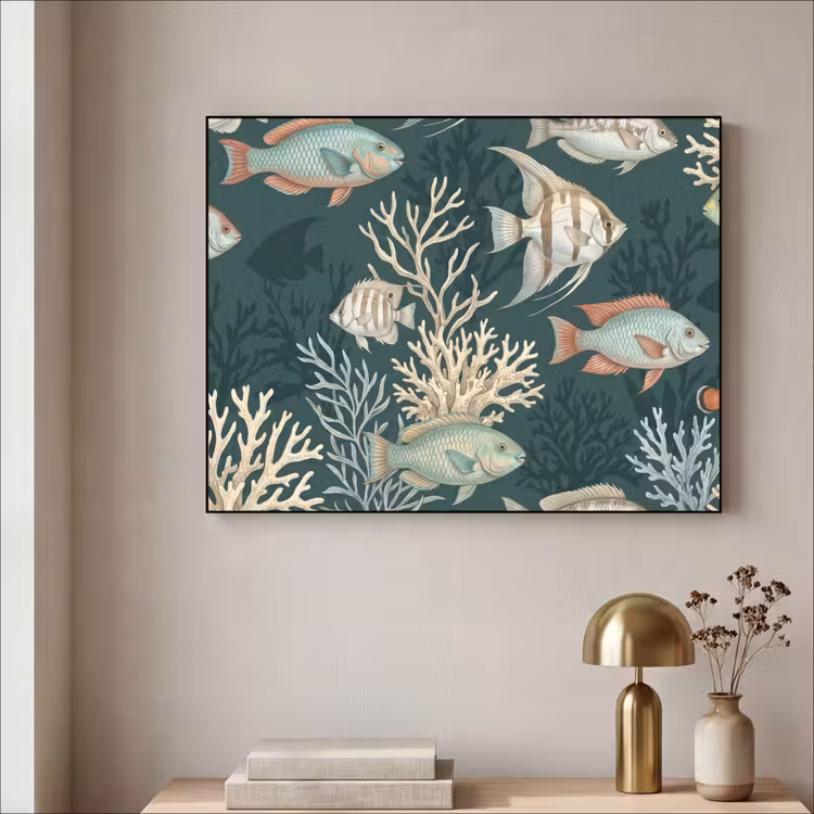 Art Frame - Vis - Koraal - Onderwater - Illustratie — 3