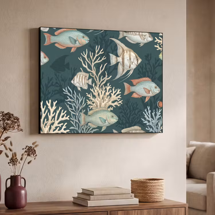 Art Frame - Vis - Koraal - Onderwater - Illustratie — 4