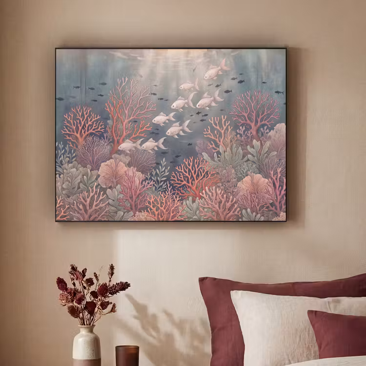 Art Frame - Vis - Koraal - Onderwater - Illustratie - Vintage — 2