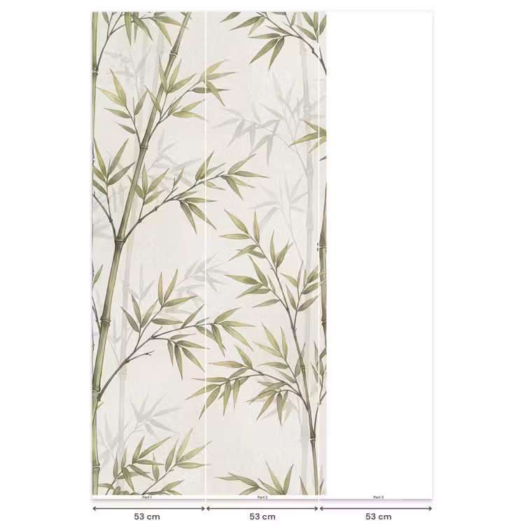 Behang - Bamboe - Bladeren - Natuur - Aquarel - Groen — 6
