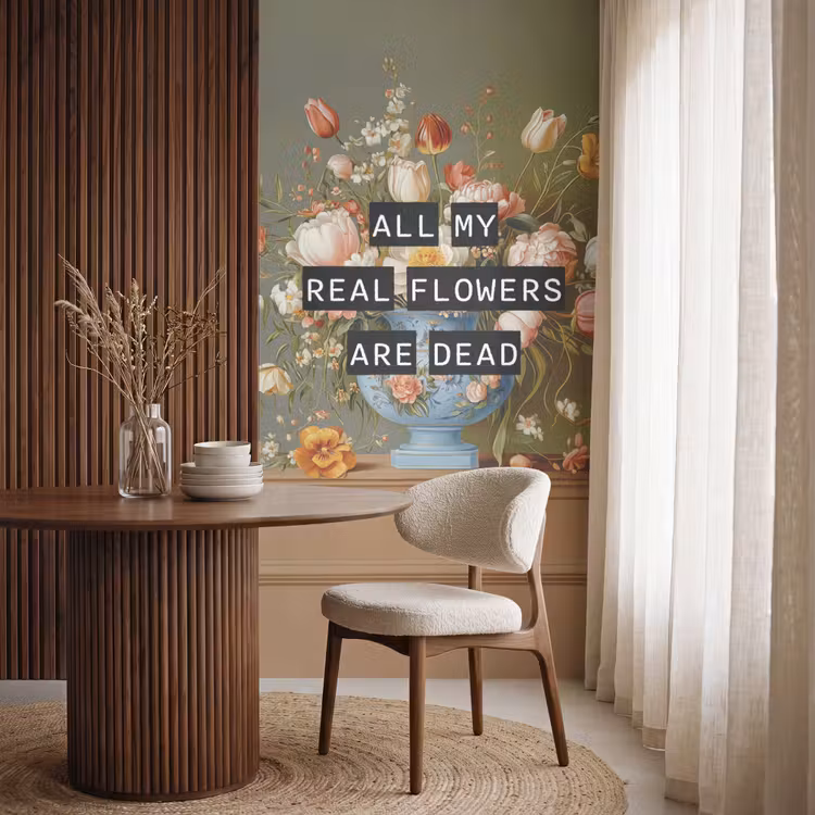 Behang - Bloem - Quote - Vintage - Art — 4