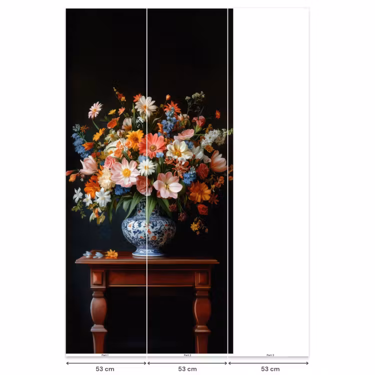 Behang - Boeket - Roze - Bloemen - Vaas — 6