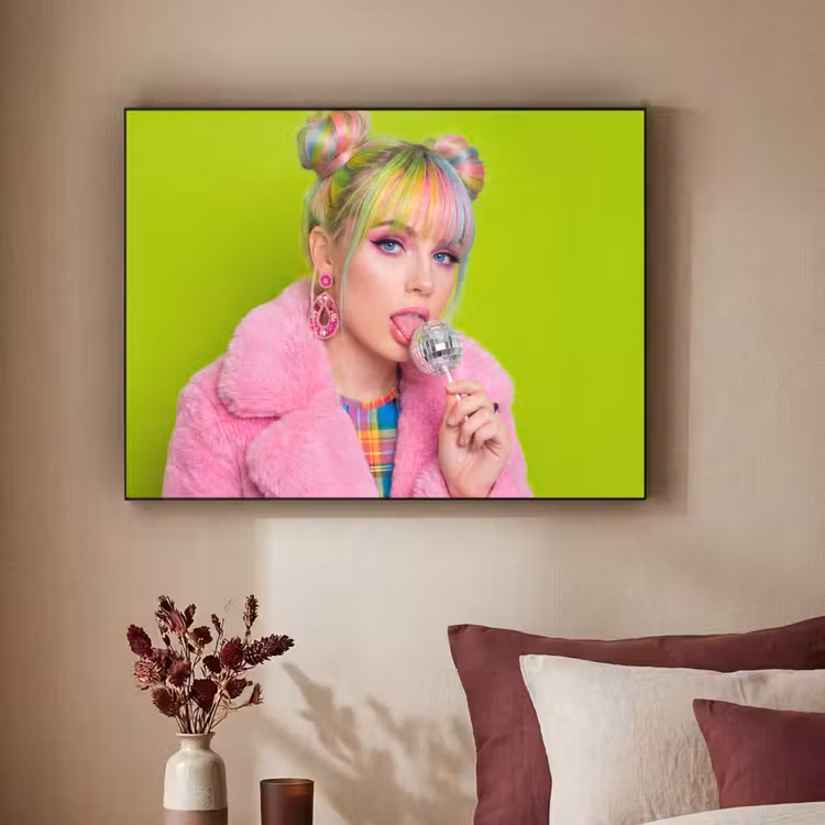 Art Frame - Vrouw - Kleurrijk haar - Pop art - Modern - Levendig — 2