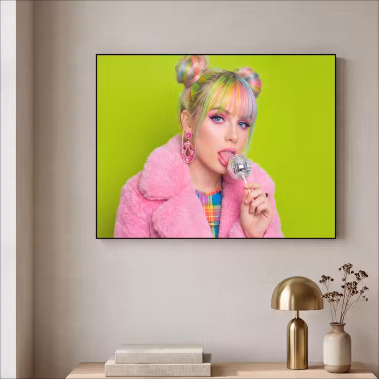 Art Frame - Vrouw - Kleurrijk haar - Pop art - Modern - Levendig — 3