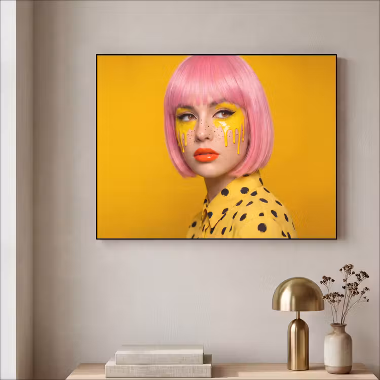 Art Frame - Vrouw - Portret - Abstract - Kleurrijk - Geel — 3