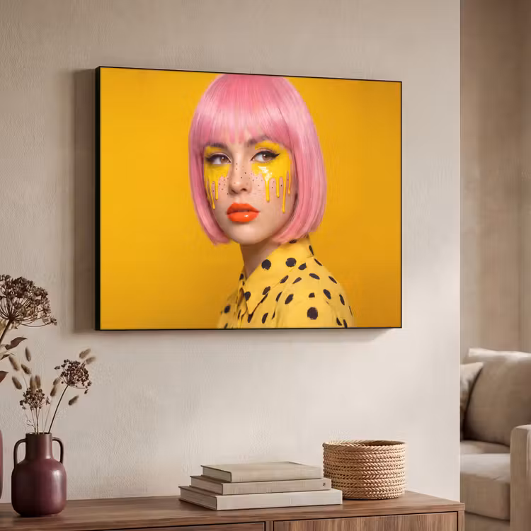 Art Frame - Vrouw - Portret - Abstract - Kleurrijk - Geel — 4