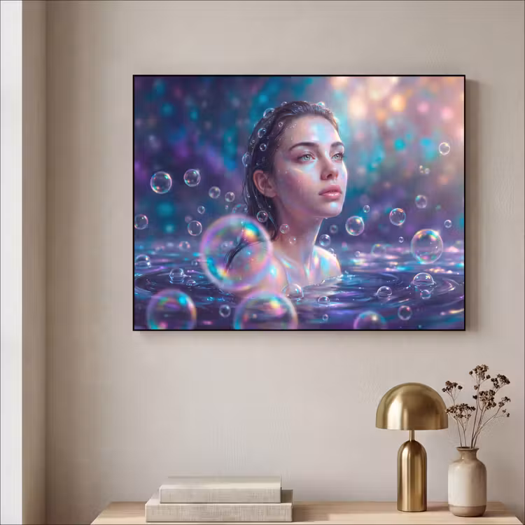 Art Frame - Vrouw - Water - Portret - Kleurrijk - Modern — 3