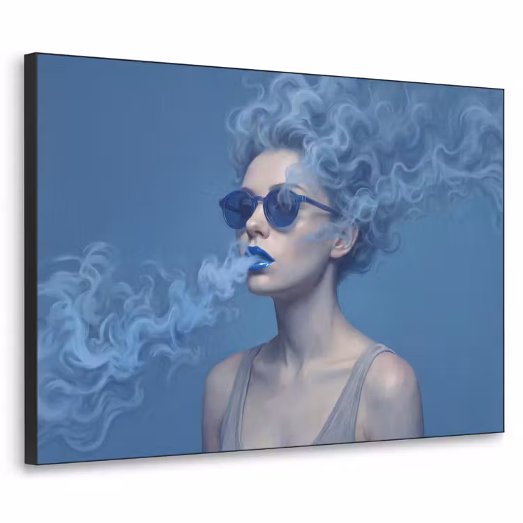 Art Frame - Portret - Zonnebril - Rook - Abstract - Blauw — 1
