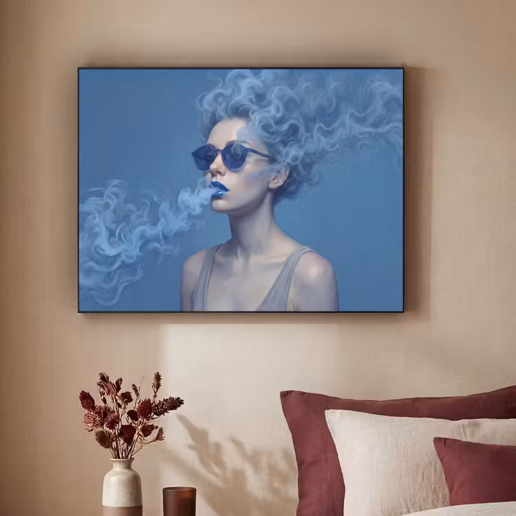 Art Frame - Portret - Zonnebril - Rook - Abstract - Blauw — 2