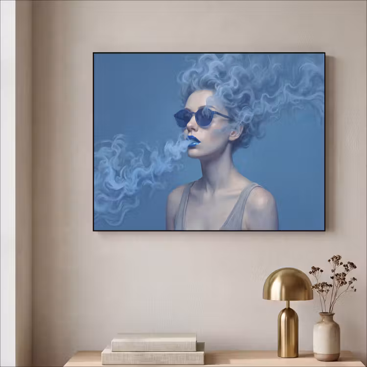 Art Frame - Portret - Zonnebril - Rook - Abstract - Blauw — 3