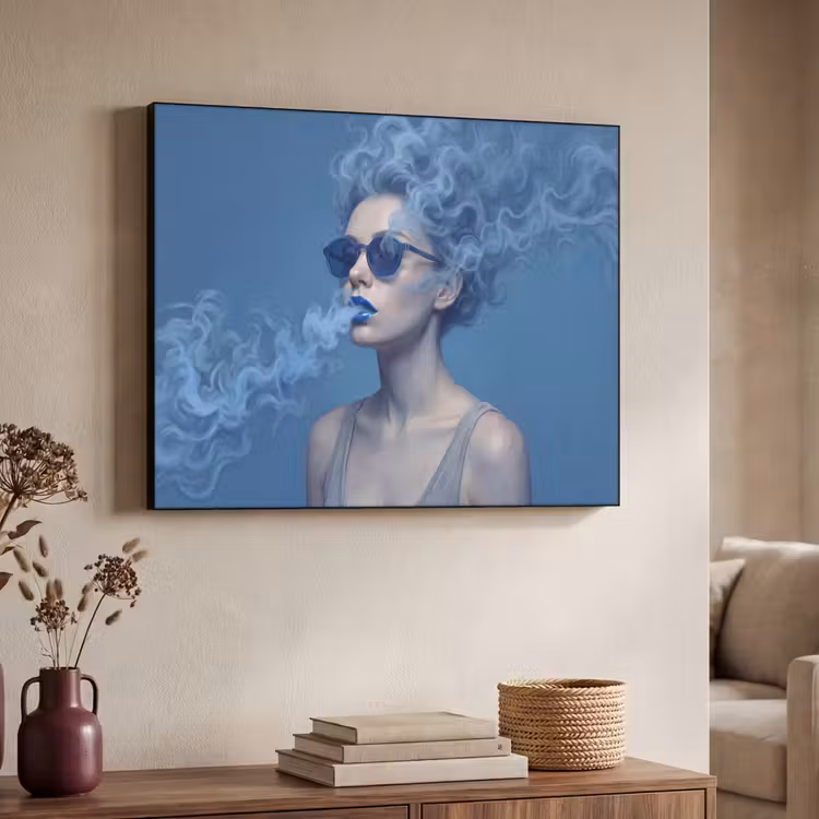 Art Frame - Portret - Zonnebril - Rook - Abstract - Blauw — 4
