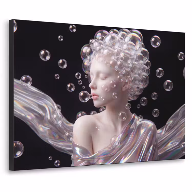 Art Frame - Vrouw - Bellen - Abstract - Kleurrijk — 1
