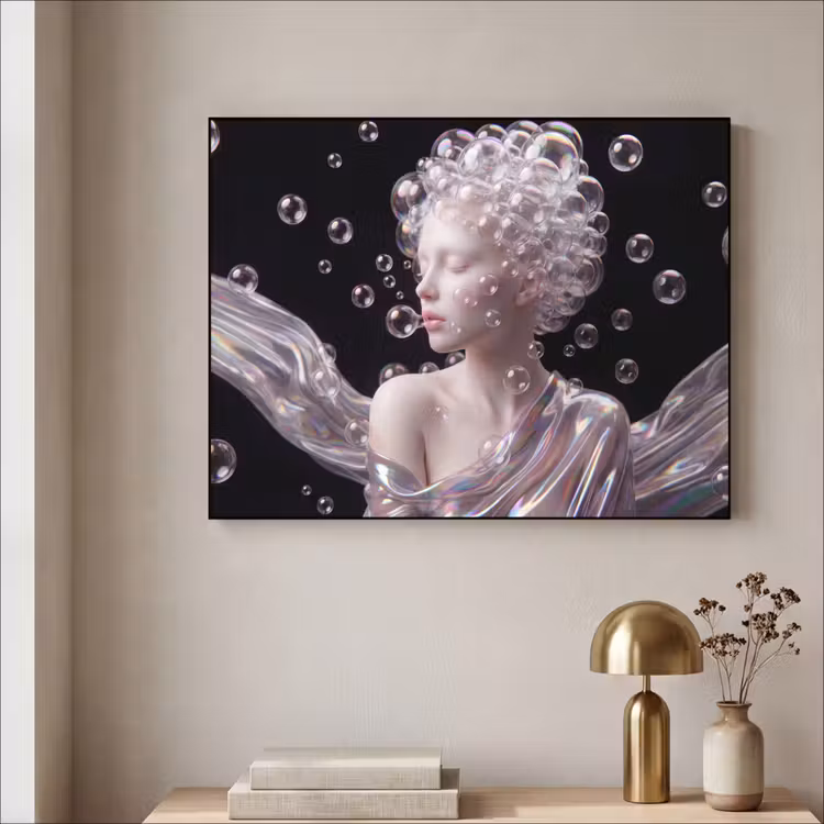 Art Frame - Vrouw - Bellen - Abstract - Kleurrijk — 3