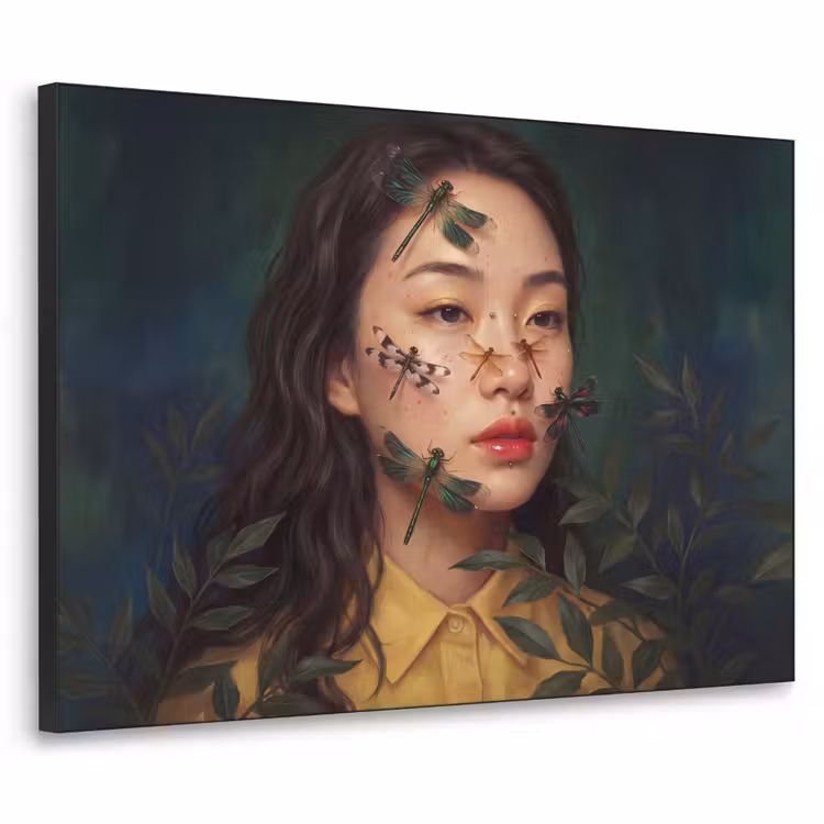 Art Frame - Vrouw - Insecten - Natuur - Portret - Groen — 1