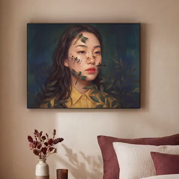 Art Frame - Vrouw - Insecten - Natuur - Portret - Groen — 2
