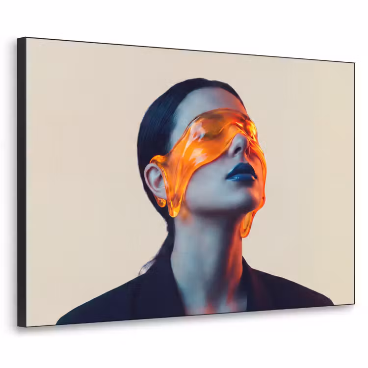 Art Frame - Vrouw - Oranje - Abstract - Modern - Kleurrijk — 1