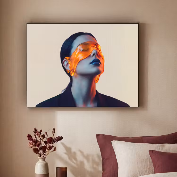 Art Frame - Vrouw - Oranje - Abstract - Modern - Kleurrijk — 2