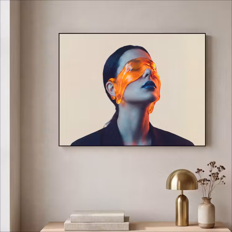 Art Frame - Vrouw - Oranje - Abstract - Modern - Kleurrijk — 3