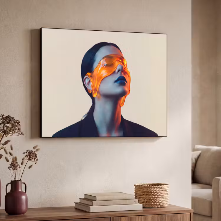 Art Frame - Vrouw - Oranje - Abstract - Modern - Kleurrijk — 4